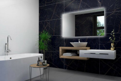 Badrumspegel Galakor LED Polerad Kant