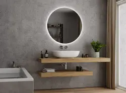 Badrumspegel Galakor Rund med LED-belysning