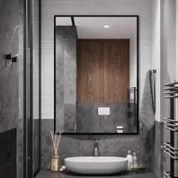 Koniseur spegel med svart aluminumram