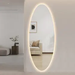 Koniseur oval LED backlight spegel