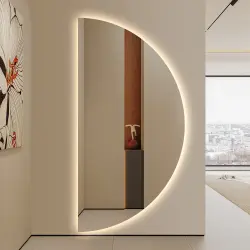 Halvrund Koniseur LED bakgrundsbelyst spegel med antidug