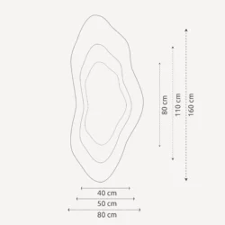 Halo Asymmetrisk spegel med fasett - 50x100cm